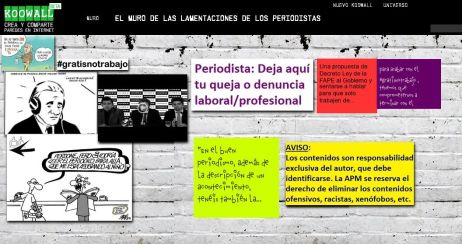 Captura del Muro de las Lamentaciones de los periodistas de la APM.